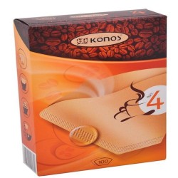 Set 100 Rezerve Konos din Hartie Filtru de Cafea Tip 4, Culoare Maro, Rezerva Cafea, Rezerva din Hartie pentru Filtru de Cafea, Accesorii Cafea, Articole Cafea