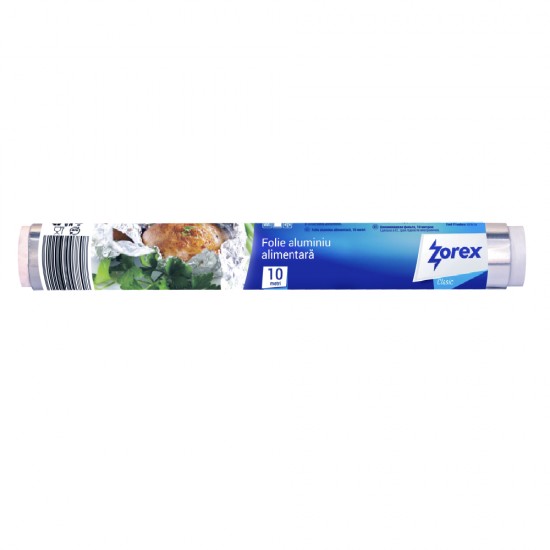 Folie Alimentara Aluminiu Zorex Clasic, 300mm x 10m, Folii Argintii pentru Uz Casnic, Produse Pentru Ambalat, Folii Alimentare, Folie din Aluminiu pentru Alimente