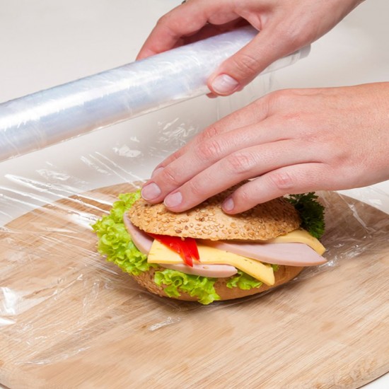 Folie Stretch Alimentara, Latime 300 mm, Polietilena, Greutate 710g, Transparenta, Folii pentru Uz Casnic, Produse Pentru Ambalat, Folie Stretch pentru Alimente, Folii Alimentare, Folie Transparenta din Polietilena