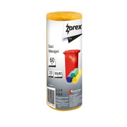 Saci Menajeri Zorex Pro, 60L, 60x80 cm, 20 Buc/Rola, Galben, Articole Curatenie, Saci Menaj, Saci de Gunoi, Saci Menajeri 60L