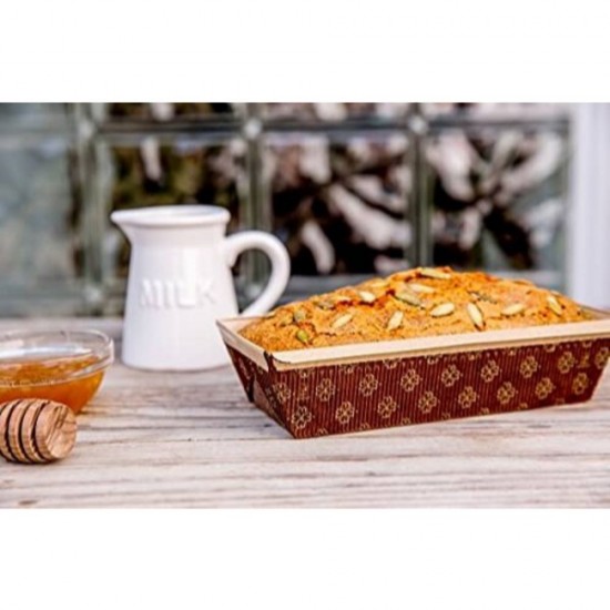 Tavita de Copt pentru Cozonac, Dimensiuni 236x80x70 mm, Hartie Siliconata, Culoare Maro, Tavite Dreptunghiulare din Hartie Siliconata pentru Cozonac, Forme Dreptunghiulare pentru Copt, Ustensile pentru Gatit