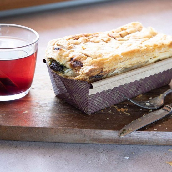 Tavita de Copt pentru Cozonac, Dimensiuni 236x80x70 mm, Hartie Siliconata, Culoare Maro, Tavite Dreptunghiulare din Hartie Siliconata pentru Cozonac, Forme Dreptunghiulare pentru Copt, Ustensile pentru Gatit