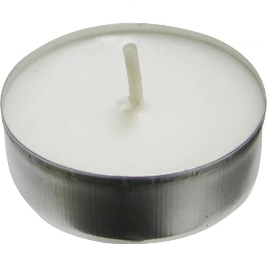 Set 50 Lumanari Tip Pastila Albe, Timp de Ardere 4.5 h,  Lumanari Neparfumate din Parafina, Lumanari pentru Camera, Lumanari Albe Pastile, Lumanari Rotunde