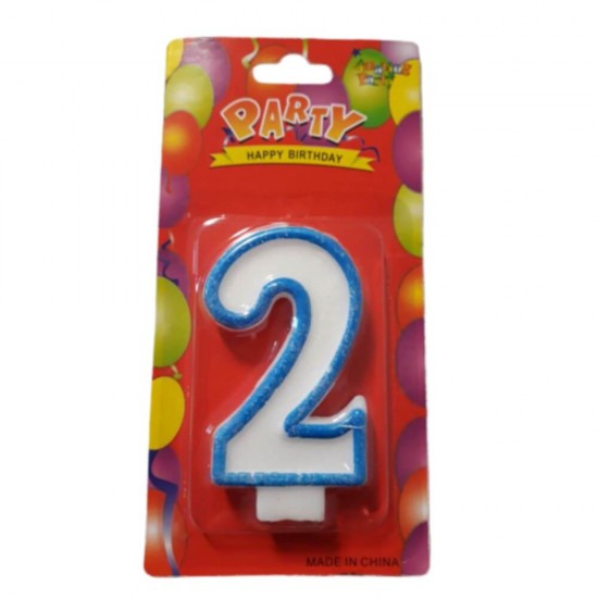 Lumanare Aniversare Cifra 2, Material Parafina, Dimensiune 7 Cm, Culoare Rosu, Lumanari Aniversare, Lumanari pentru Tort, Lumanare pentru Zile de Nastere, Lumanare Cifra pentru Tort, Cifre Lumanari pentru Tort