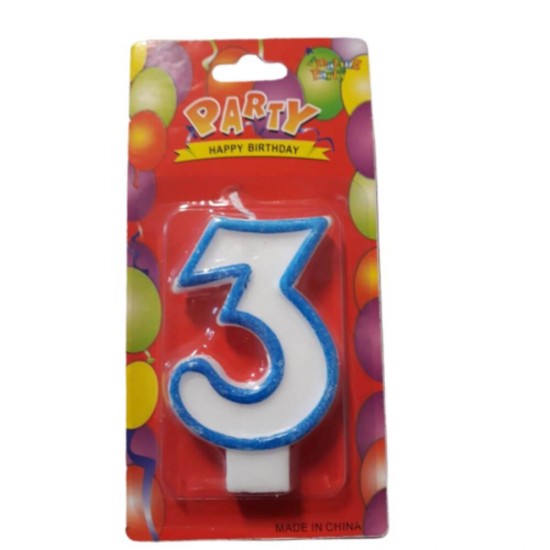 Lumanare Aniversare Cifra 3, Material Parafina, Dimensiune 7 Cm, Culoare Rosu, Lumanari Aniversare, Lumanari pentru Tort, Lumanare pentru Zile de Nastere, Lumanare Cifra pentru Tort, Cifre Lumanari pentru Tort