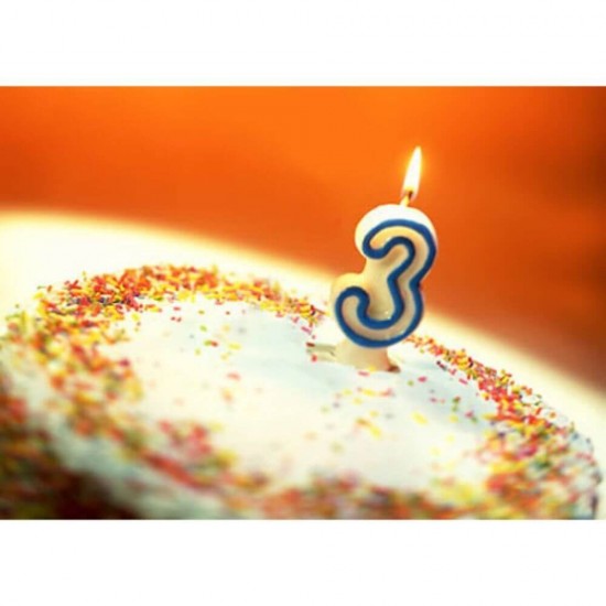 Lumanare Aniversare Cifra 3, Material Parafina, Dimensiune 7 Cm, Culoare Rosu, Lumanari Aniversare, Lumanari pentru Tort, Lumanare pentru Zile de Nastere, Lumanare Cifra pentru Tort, Cifre Lumanari pentru Tort