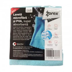 Laveta  Din Microfibra Si Pva Zorex, Dimensiune 30x30 Cm, Culoare Galbena Si Albastra, 2 Buc/set