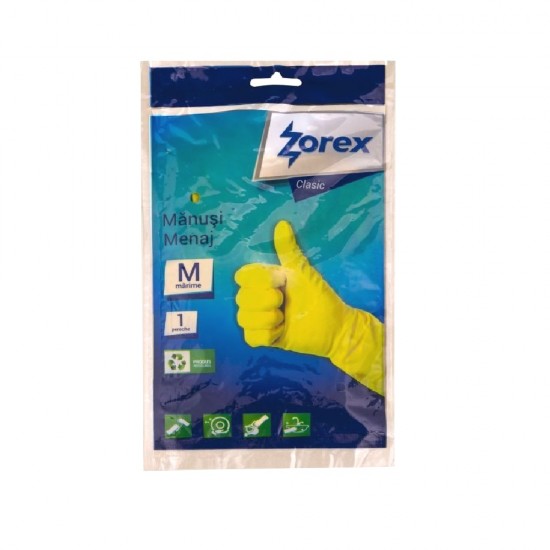 Manusi de Cauciuc Zorex Clasic, Marimea M, Galben, 1 Pereche, Manusi pentru Menaj, Manusi pentru Curatenie, Manusi din Cauciuc, Manusi Menaj, Manusi Curatenie, Manusi Rezistente, Manusi Cauciuc Marimea M, Manusi de Menaj, Manusi Galbene