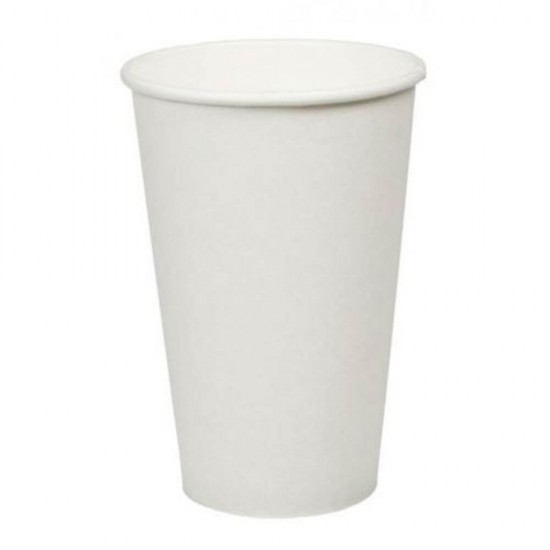 Pahare din Carton, 16 Oz (473 ml), 50 Buc/Set, Culoare Alba, Pahare din Carton Alb, Pahare Albe din Carton, Pahare de Unica Folosinta, Pahare de Unica Folosinta din Carton, Pahare din Carton Albe de Unica Folosinta
