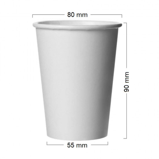 Pahare din Carton, 8 Oz (250 ml), 100 Buc/Set, Culoare Alba, Pahare din Carton Alb, Pahare Albe din Carton, Pahare de Unica Folosinta, Pahare de Unica Folosinta din Carton, Pahare din Carton Albe de Unica Folosinta