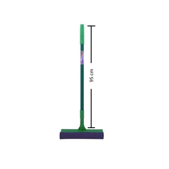 Racleta Geamuri Zorex, Lungime 95 cm, Cauciuc si Burete, Coada Telescopica, Culoare Verde, Racleta cu Coada Telescopica, Stergatoare Geamuri cu Coada Telescopica, Stergatoare pentru Geam, Ustensile de Spalat Geamuri