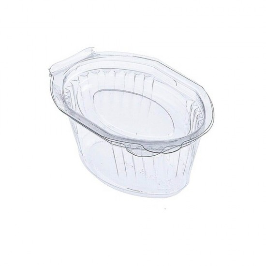 Sosiera cu Capac Atasat din PET, Cantitate 80 ml, 100 Buc/Set, Culoare Transparenta, Sosiere de Unica Folosinta, Sosiere cu Capac din Plastic, Sosiere Mici din Plastic, Sosiere Catering, Sosiera cu Capac, Sosiere din Plastic Unica Folosinta