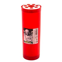 Candela Parafina cu Capac, Timp Ardere 84 h, 190x65 mm, Culoare Rosie, Lumanare Candela, Lumanari si Candele Tip 50, Candele din Parafina, Candele pentru Exterior, Candele pentru Sarbatori, Candele cu Capac, Candela cu Capac Metalic