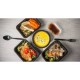 Set 200 Caserole Meniu PP Termosudabila 1 compartiment, Dimensiune 227x178x5 cm, Culoare Neagra, fara Capac, Tavite Negre pentru Alimente, Tavite Plastic pentru Transport Alimente, Set Tavite Negre de Plastic pentru Catering, Caserole Plastic
