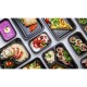 Set 200 Caserole Meniu PP Termosudabila 1 compartiment, Dimensiune 227x178x5 cm, Culoare Neagra, fara Capac, Tavite Negre pentru Alimente, Tavite Plastic pentru Transport Alimente, Set Tavite Negre de Plastic pentru Catering, Caserole Plastic
