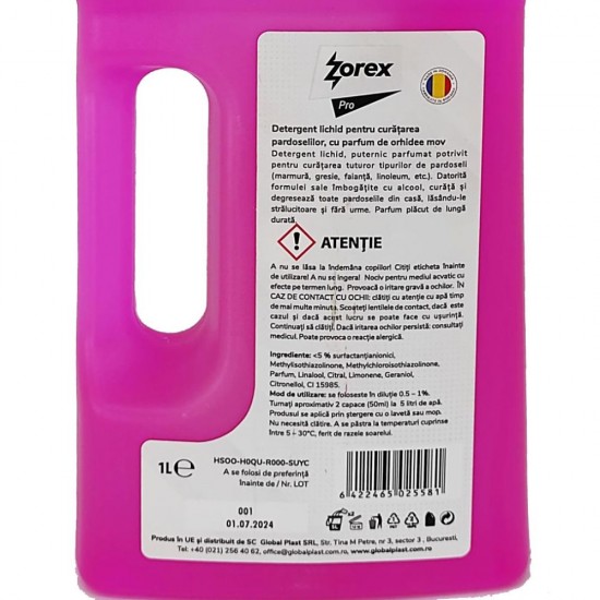Detergent Lichid Zorex pentru Pardoseli Orchid, 1 L