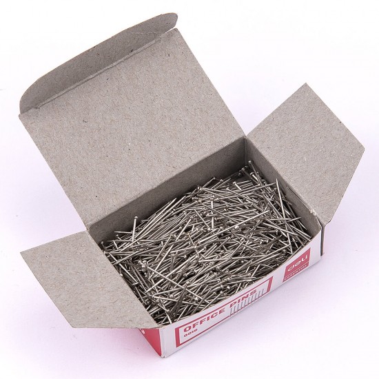 Ace cu Gamalie Pentru Birou DELI Essential, Crom, 24 mm, 50 g, Ace Prindere Hartie, Ace de Gamalie pentru Hartie, Ace de Gamalie Hartie, Ace de Gamalie pentru Panou de Pluta, Ace de Gamalie Birou pentru Hartie, Ace Prindere Hartie in Panou de Pluta