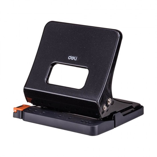 Perforator Birou Deli Expert, 25 Coli, Negru, Perforator de Hartie cu Blocare, Perforatoare Manuale pentru Birou, Perforatoare pentru Hartie, Deli Expert Perforator cu Indicator Gradat, Perforator cu Indicator Gradat pentru Birou Deli Expert