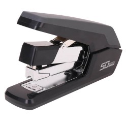 Capsator Deli Exceed Effortless, 50 Coli, Capse 24/6, 26/6, Corp Metalic Negru, Capsatoare Metalice Manuale, Capsator Manual de Hartie, Capsatoare Metalice Deli pentru Birou, Capsatoare 50 Coli, Capsatoare pentru Hartie, Capsator pentru Birou