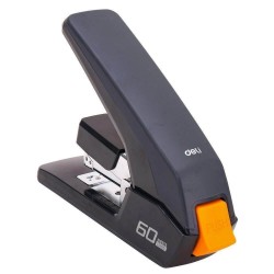 Capsator Deli Exceed Effortless, 60 Coli, Capse 24/6, 26/6, Corp Metalic Negru, Capsatoare Metalice Manuale, Capsator Manual de Hartie, Capsatoare Metalice Deli pentru Birou, Capsatoare 60 Coli, Capsatoare pentru Hartie, Capsator pentru Birou