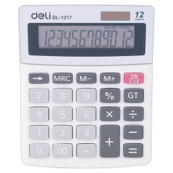 Calculator de Birou Deli Easy, 12 Digits, 106x133x33 mm, Alimentare Duala, Corp din Plastic Gri, Calculatoare Birou, Calculator 12 Digits, Calculator 12 DG de Buzunar, Calculator de Birou Deli, Calculatoare Buzunar, Calculator Portabil