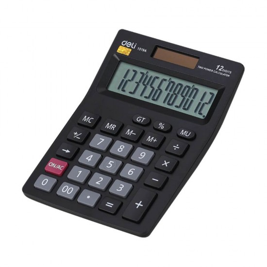 Calculator de Birou Deli Smart, 12 Digits, 205x132x35 mm, Alimentare Duala, Corp din Plastic Negru, Calculatoare Birou, Calculator 12 Digits, Calculator 12 DG de Buzunar, Calculator de Birou Deli, Calculatoare Buzunar, Calculator Portabil