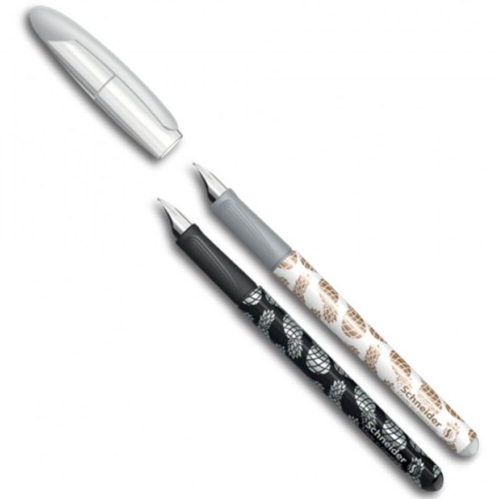 Stilou Plastic SCHNEIDER Voyage, Penita Iridium Tip M, Corp Alb/Auriu, Stilouri cu Penita M, Stilouri SCHNEIDER, Stilouri Office, Stilouri cu Penita Iridium M, Stilouri SCHNEIDER cu Rezerve, Accesorii pentru Scris, Instrumente de Scris