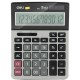 Calculator de Birou Deli Core 12 Digits, Gri, Dual Power, Alimentare Baterie AAA, Suprafata Metalica, Calculator Birou 12 Digits, Calculator Birou cu Memorie, Calculator Birou Deli