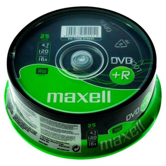 Set 25 DVD +R Inscriptibil Maxell cu Suport, Capacitate 4.7 GB, Viteza 16x, DVD+R Maxell, DVD+R Printabil, DVD+R 16x4.7 GB, Maxell DVD+R 16x4.7 GB la Set, DVD+R Inregistrare Jocuri si Muzica