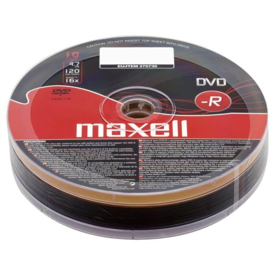 Set 10 DVD-R Inscriptibil Maxell, Capacitate 4.7 GB, Viteza 16x, DVD+R Maxell, DVD-R Printabil, DVD-R 16x4.7 GB, Maxell DVD-R 16x4.7 GB la Set, DVD-R Inregistrare Jocuri si Muzica