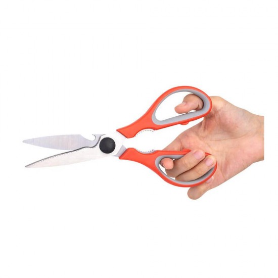 Foarfeca DELI Clasic, Dimensiune 210 mm, Material Lama Otel Inoxidabil, Manere din Plastic Negru, Foarfeca Standard, Foarfeca de Birou, Foarfeca pentru Birou, Foarfeca Hartie, Foarfeca Plastic, Foarfeca pentru Carton, Foarfeca Maner Ergonomic
