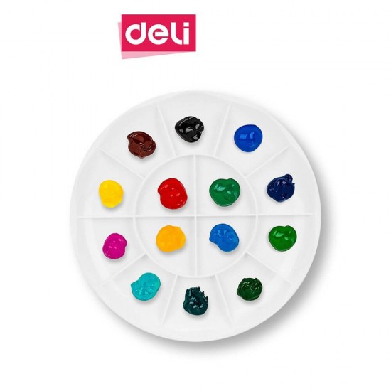 Paleta Pictura Mica, Deli, 1 Buc, Material Plastic, Accesorii Pictura, Paleta de Pictura Deli, Paleta Mica de Pictura Deli, Paleta de Pictura din Plastic,Palete pentru Pictura, Paleta din Plastic pentru Pictura, Paleta pentru Amestecat Acuarele