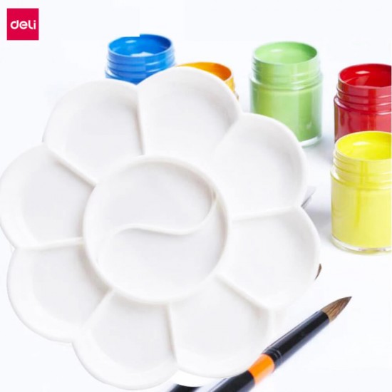 Paleta Pictura Mica, Deli, 1 Buc, Material Plastic, Accesorii Pictura, Paleta de Pictura Deli, Paleta Mica de Pictura Deli, Paleta de Pictura din Plastic,Palete pentru Pictura, Paleta din Plastic pentru Pictura, Paleta pentru Amestecat Acuarele