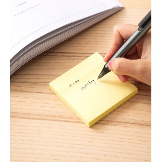 Notite Adezive, Deli Stick Up, 76x76 mm, Galben Pal, 100 Buc/Pachet, Notite Hartie cu Adeziv, Sticky Notite, Cuburi Hartie, Articole pentru Birou