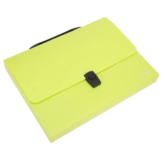 Servieta din Plastic Deli, Verde, Cu Inchidere, Maner de Plastic, Servieta, Servienta pentru Documente, Servieta Documente, Servieta fara Compartimente, Mapa fara Compartimente, Mapa pentru Documente