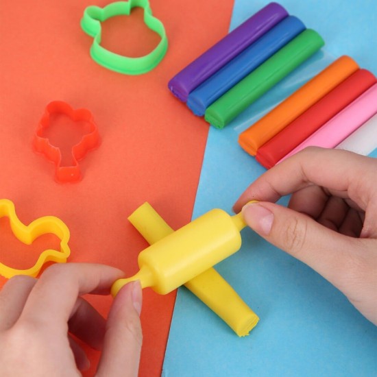 Plastelina cu Forme Deli, 8 Buc/Set, 8 Culori, Plastilina, Plastilina Non-Toxica, Plastilina pentru Copii, Plastelina Colorata, Plastelina Multicolor, Plastelina Multicolora, Plastelina Copii, Plastelina cu Forma, Plastelina cu Forme