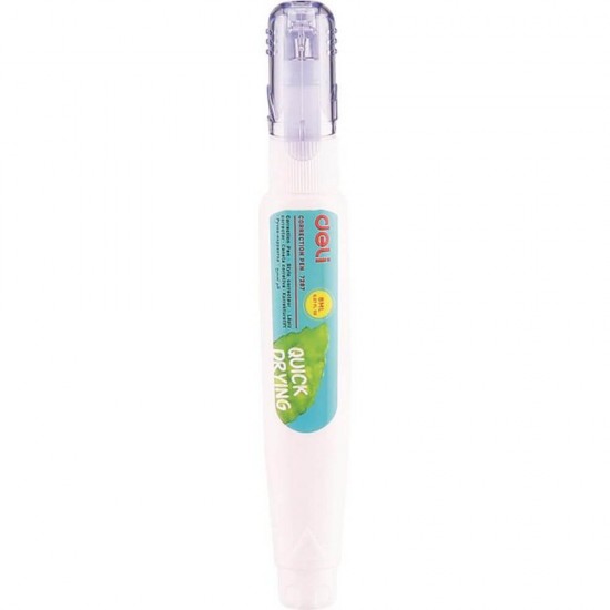Corector Pix DELI, 8 ml, Culoare Alba, Corector Tip Pix, Instrumente de Scris si Corectat, Corectoare Cerneala Pix, Accesorii Corectat Scoala, Corector pentru Scriere, Pasta Corectoare, Corector Alb pentru Scris