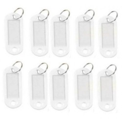 Set 10 Brelocuri Chei cu Eticheta EVOFFICE, 50x22 mm, Albe, Breloc pentru Chei, Brelocuri cu Eticheta pentru Chei, Set Brelocuri Chei cu Eticheta, Brelocuri Chei cu Suport pentru Eticheta, Brelocuri cu Eticheta pentru Hotel