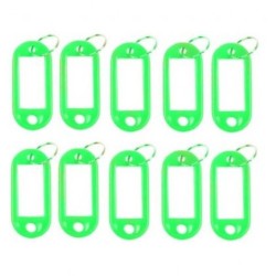 Set 10 Brelocuri Chei cu Eticheta EVOFFICE, 50x22 mm, Verzi, Breloc pentru Chei, Brelocuri cu Eticheta pentru Chei, Set Brelocuri Chei cu Eticheta, Brelocuri Chei cu Suport pentru Eticheta, Brelocuri cu Eticheta pentru Hotel