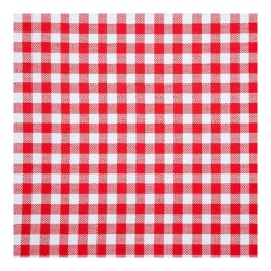 Fata de Masa Cerata, Model Carouri, 100x88 cm, 10 Buc/Set, Alb/Rosu, Hartie Plastifiata, Fata de Masa Hartie Plastifiata, Fata de Masa, Set Fete de Masa, Fata de Masa de Unica Folosinta