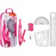 Trusa Geometrie Deli, 7 Piese/cutie Plastic, Culoare Roz