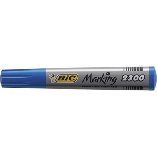 Marker Permanent BIC 2300, Varf Tesit de 3-5 mm, Cerneala Albastra pe Baza de Alcool, Markere Permanente cu Varf Tesit, Marker Permanent Albastru, Marker Permanent cu Cerneala Albastra, Marker Permanent, Marker Permanent cu Cerneala Albastra