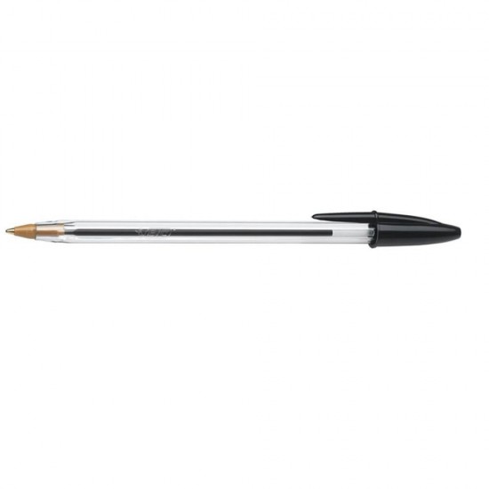 Pix BIC Cristal Mediu, 1 mm, Negru, Corp Plastic Transparent/Negru, Pixuri BIC CRISTAL Mediu, Pixuri Scoala, Pixuri Colorate, Pixuri Negre, Pix Negru, Pix pentru Scoala, Pix Colorat