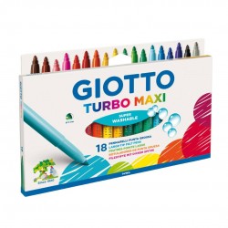 Carioca Lavabila, Varf 5mm, 18 Culori/blister, Giotto Turbo Maxi