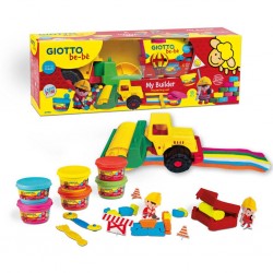 Kit Plastilina Dough 6 Culori X 100 Grame + Ustensile Modelaj, Giotto Be-be My Builder