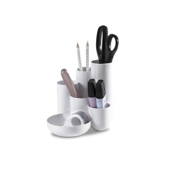 Suport Pentru Instrumente De Scris Han Campus, 5 Compartimente - Alb