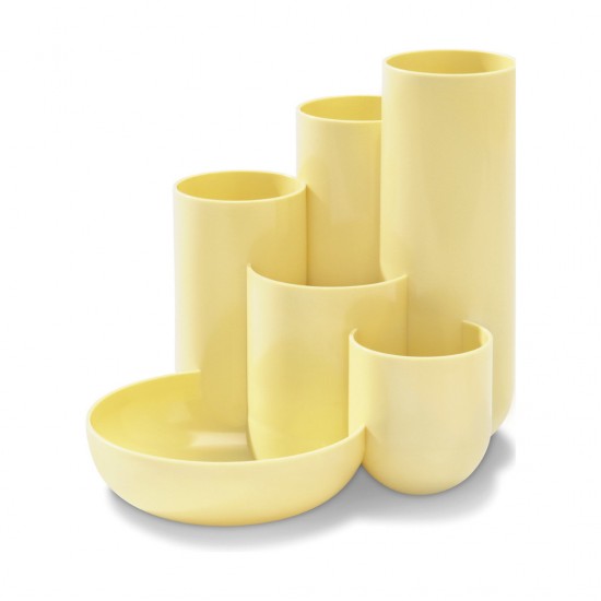 Suport Pentru Instrumente De Scris Han Campus, 5 Compartimente - Galben Pastel