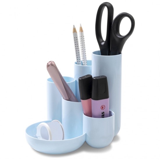 Suport Pentru Instrumente De Scris Han Campus, 5 Compartimente - Albastru Pastel