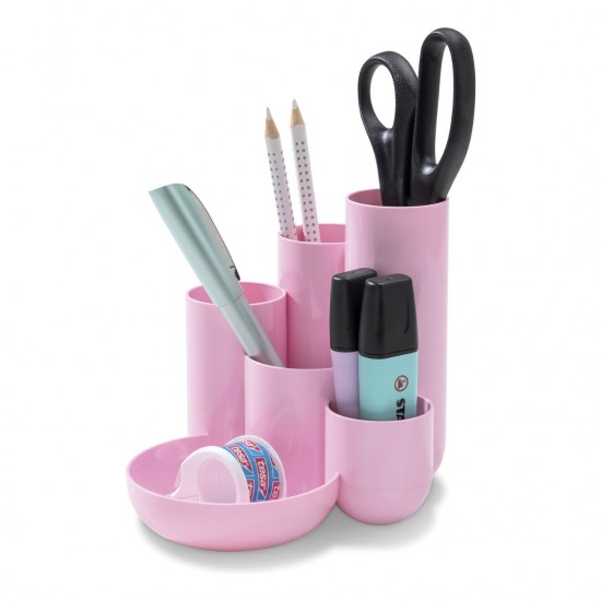 Suport Pentru Instrumente De Scris Han Campus, 5 Compartimente - Roz Pastel