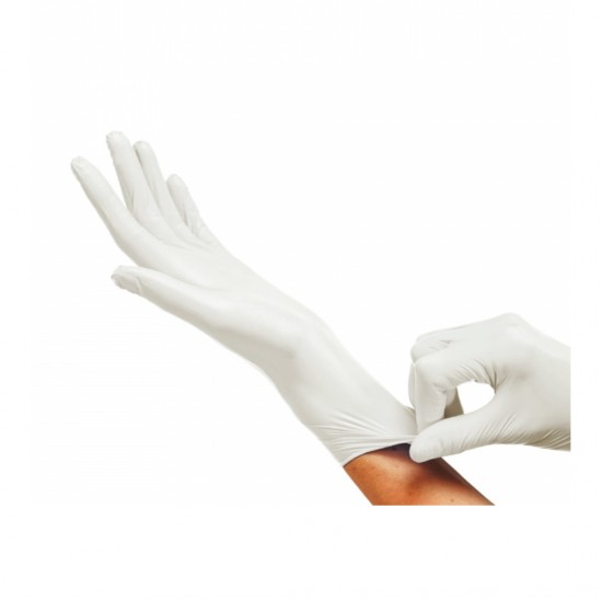 Manusi Latex Maxter, Pudrate, Unica Folosinta, 100 Buc/cutie - Albe - Marime M